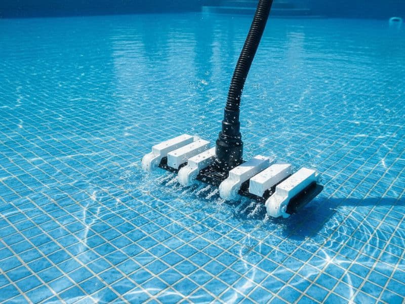 Bàn hút bể bơi 8 bánh xe cán inox