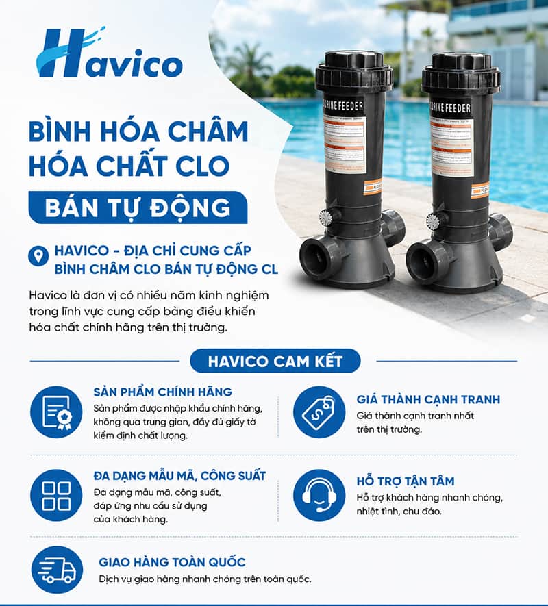 châm hóa chất clo bán tự động