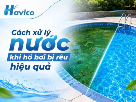 Cách xử lý nước khi hồ bơi bị rêu