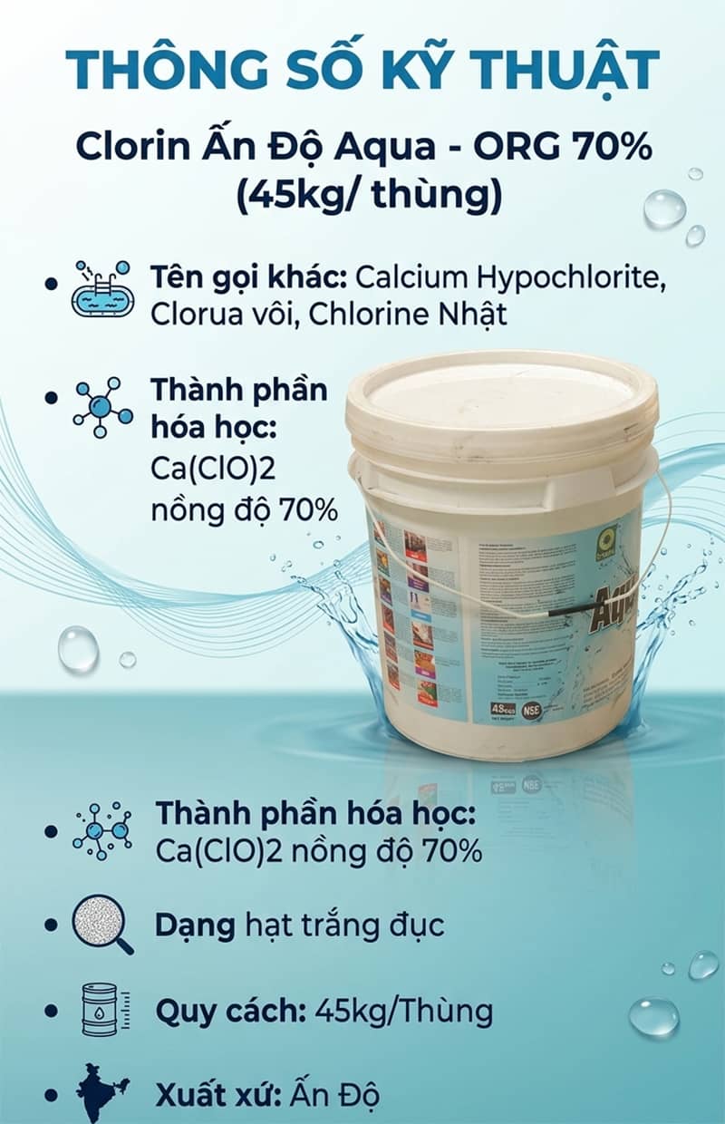 Clorin Ấn Độ Aqua - ORG 70%