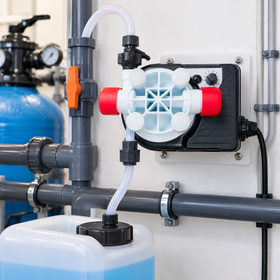 KB5-5 lắp trong hệ thống xử lý nước hồ bơi