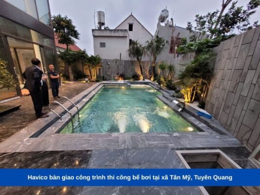 Havico bàn giao công trình thi công bể bơi tại xã Tân Mỹ, Tuyên Quang