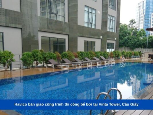 Havico bàn giao công trình thi công bể bơi tại Vinta Tower, Cầu Giấy