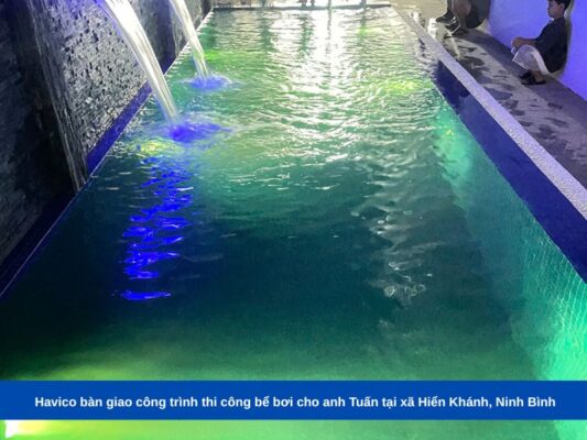 Havico bàn giao công trình thi công bể bơi cho anh Tuấn tại xã Hiển Khánh, Ninh Bình