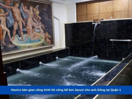 Havico bàn giao công trình thi công bể bơi Jacuzi cho anh Dũng tại Quận 1