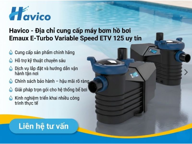 Máy bơm hồ bơi Emaux E-Turbo Variable Speed ETV 125
