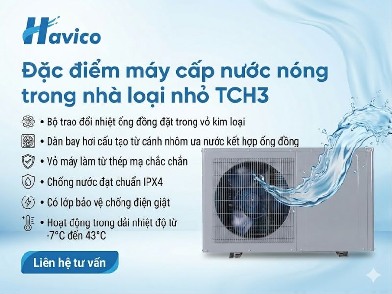 Máy cấp nước nóng trong nhà loại nhỏ TCH3