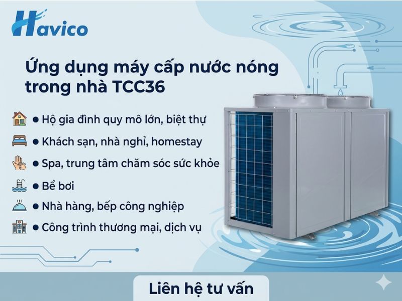 Máy cấp nước nóng trong nhà loại to TCC36