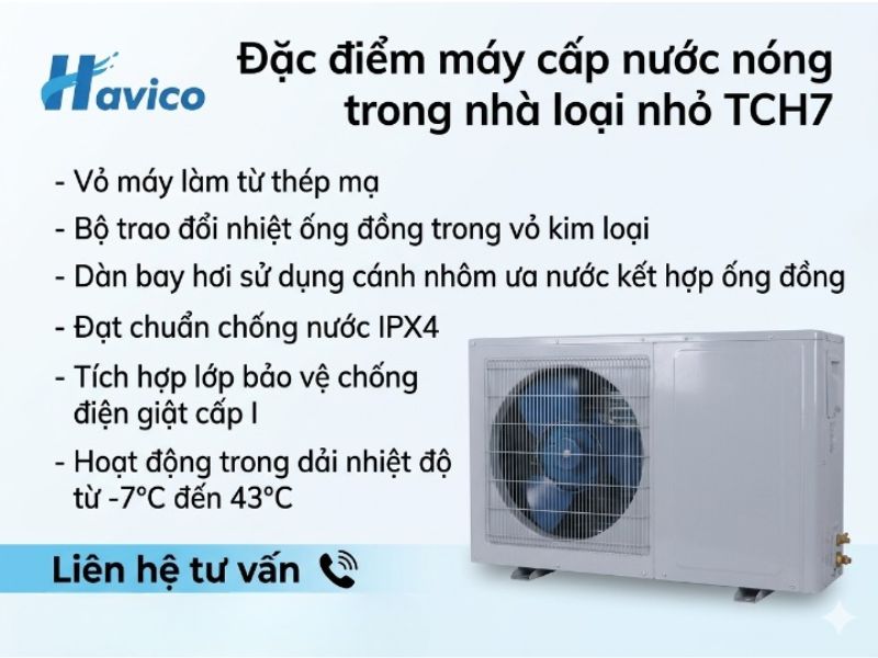 máy cấp nước nóng trong nhà loại nhỏ TCH7