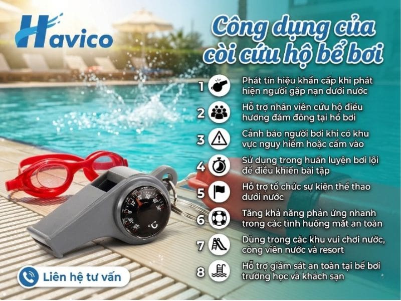 Còi cứu hộ bể bơi