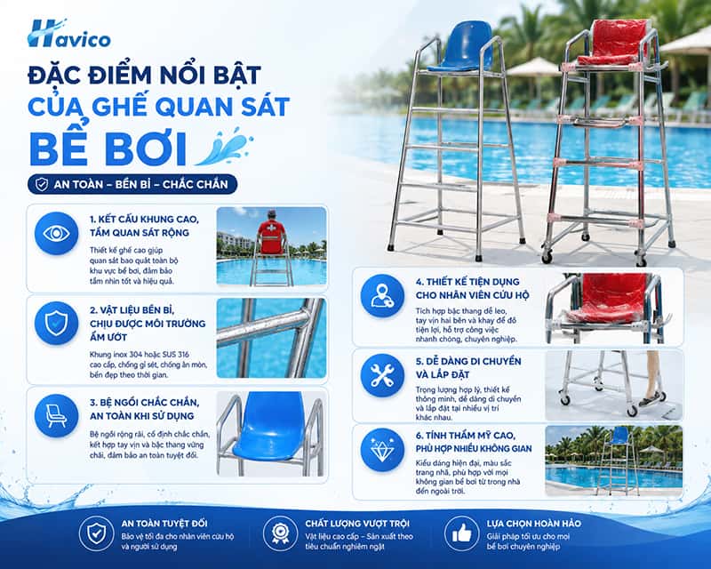 Ghế quan sát bể bơi