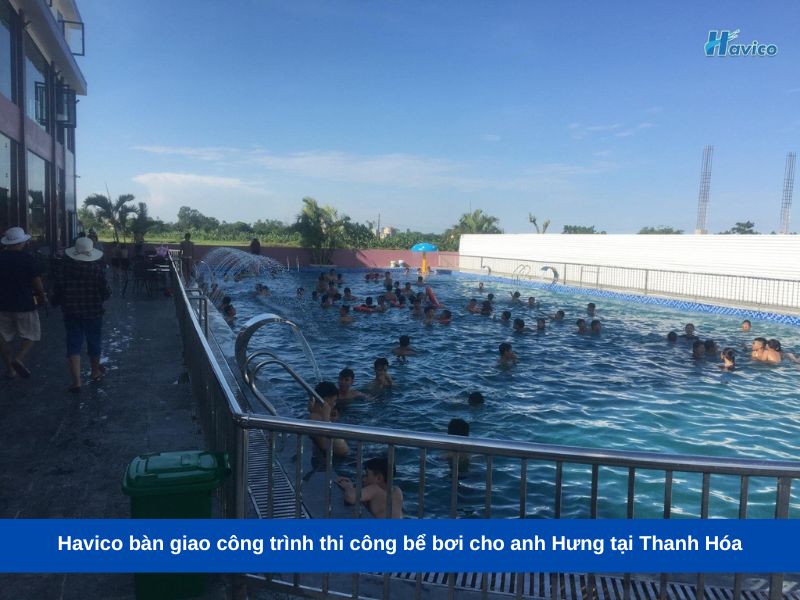 Havico bàn giao công trình thi công bể bơi cho anh Hưng tại Thanh Hóa