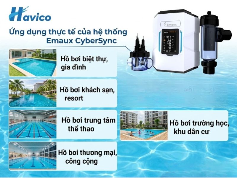 Máy điện phân muối hồ bơi Emaux CyberSync