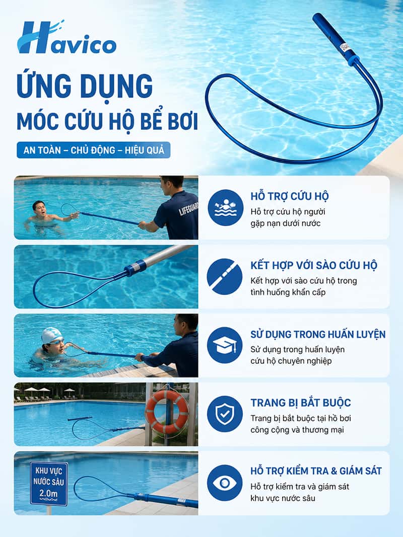 Móc cứu hộ bể bơi