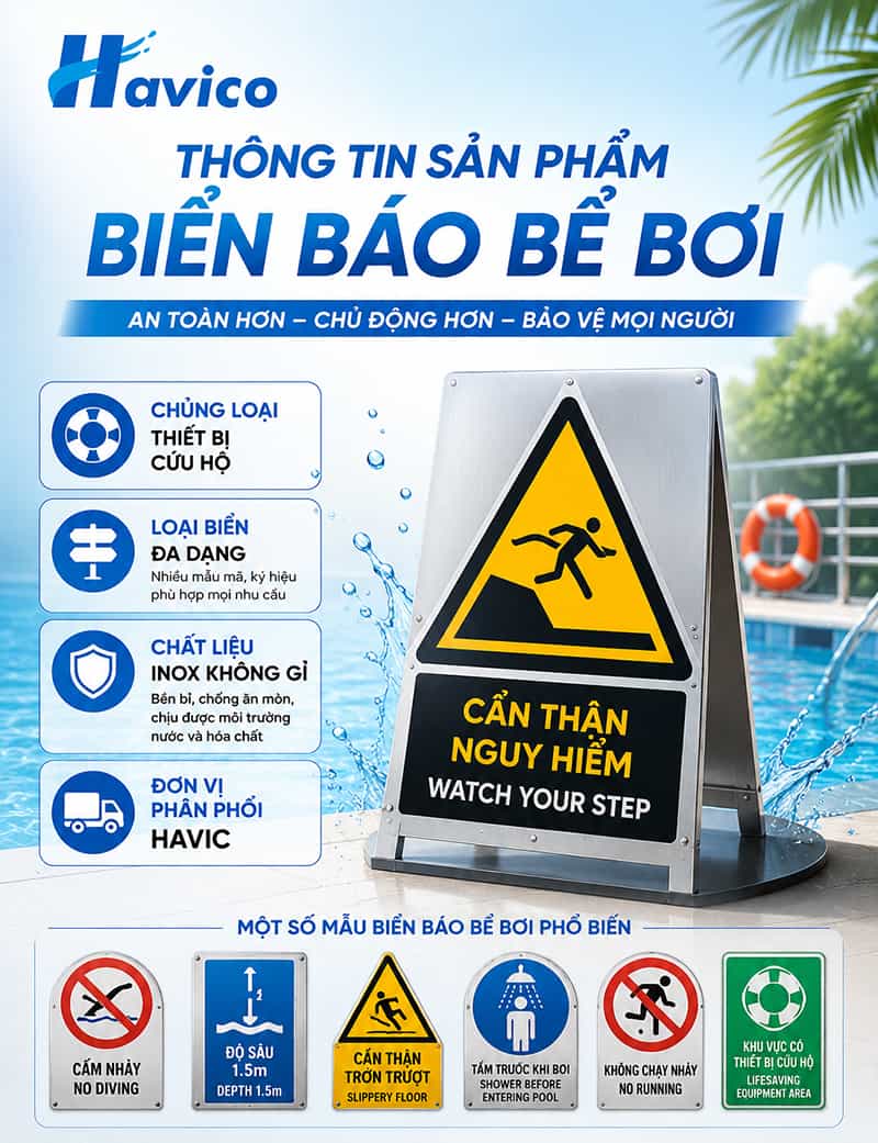 biển báo bể bơi