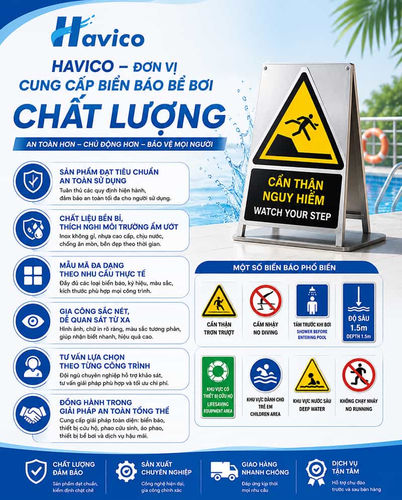 biển báo bể bơi