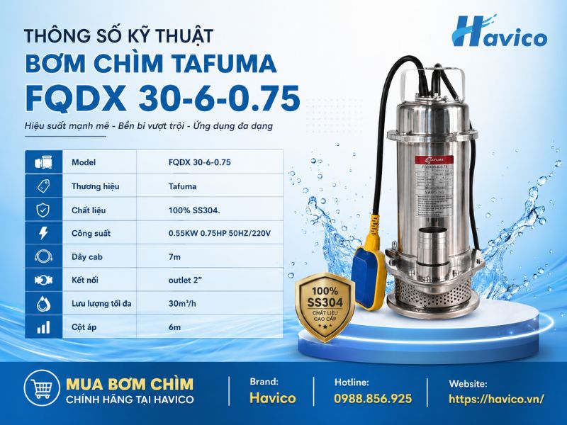 Bơm chìm Tafuma FQDX 30-6-0.75