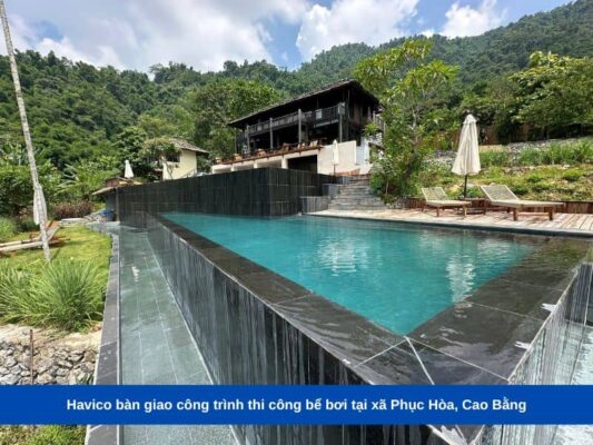 Havico bàn giao công trình thi công bể bơi tại xã Phục Hòa, Cao Bằng