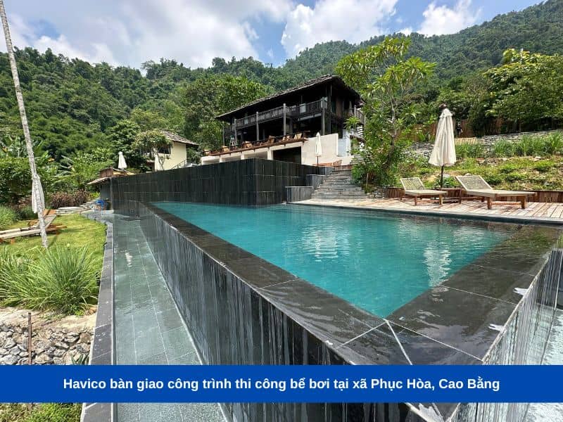 Havico bàn giao công trình thi công bể bơi tại xã Phục Hòa, Cao Bằng
