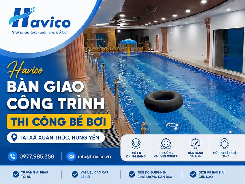 Havico bàn giao công trình thi công bể bơi tại xã Hùng Châu, Nghệ An